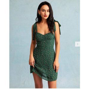 Floral Dark Green Mini Dress